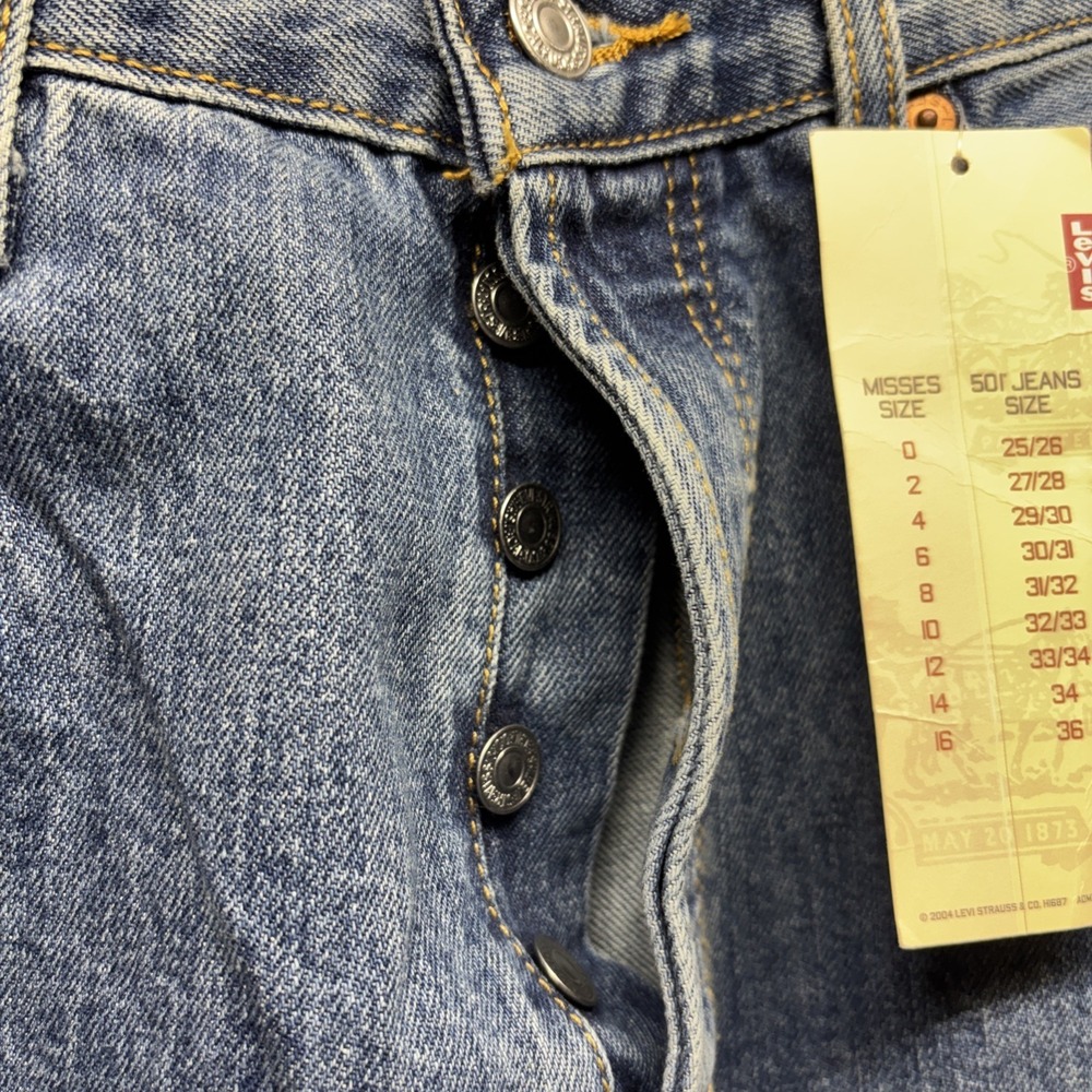 Levi's 501 XX Blue Jeans Men's 33x34 Original Preshrunk Button Fly Deadstock NWT - Picture 13 of 16